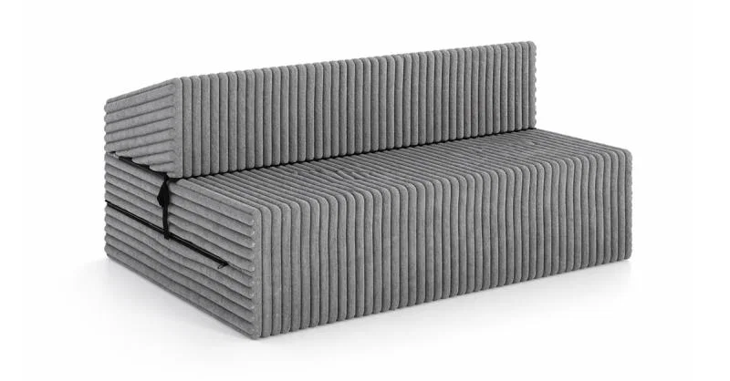 Rozkládací pohovka SUZI TMAVĚ ŠEDÁ SZTRUKS 120x200 výška 14 cm