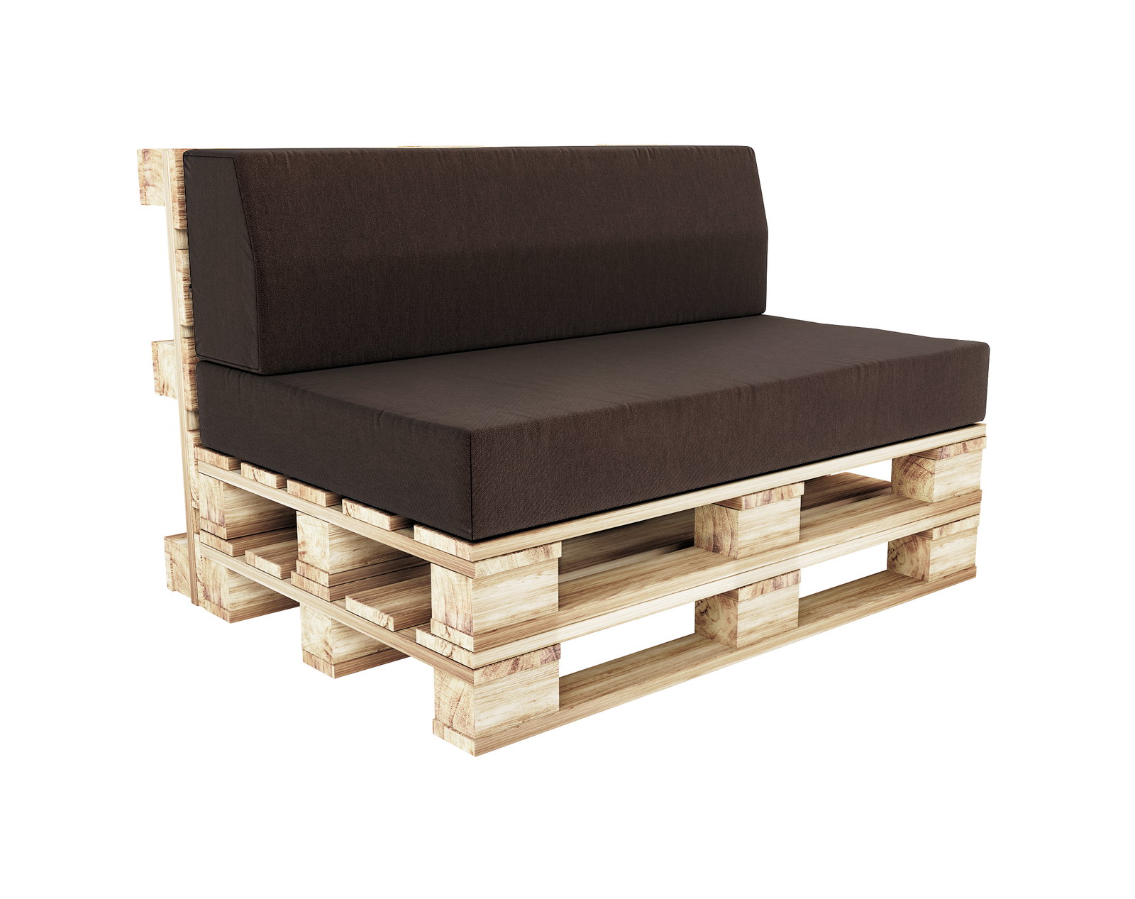 Záhradný sedák a opierka na euro palety hydrofóbne hnedé 120×78 cm
