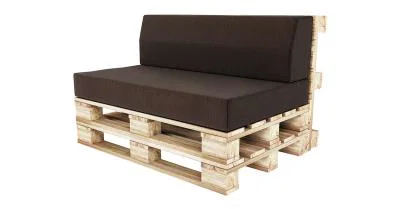 Zahradní sedák a opěrka na euro palety hydrofobní hnědé 120×78 cm