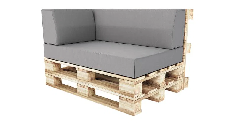 Zahradní sedáky a rohové opěrky na euro palety hydrofobní šedé 120×78 cm