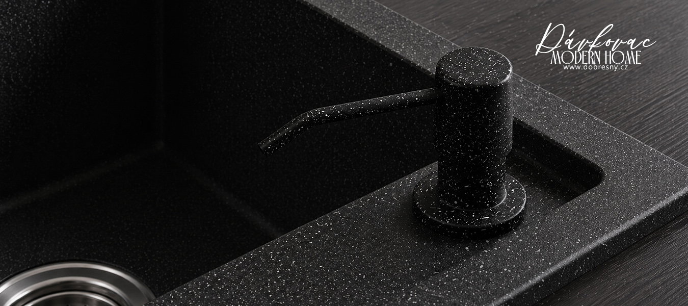 Dávkovač na čistiace prostriedky – ČIERNY S TEXTÚROU ŽULY