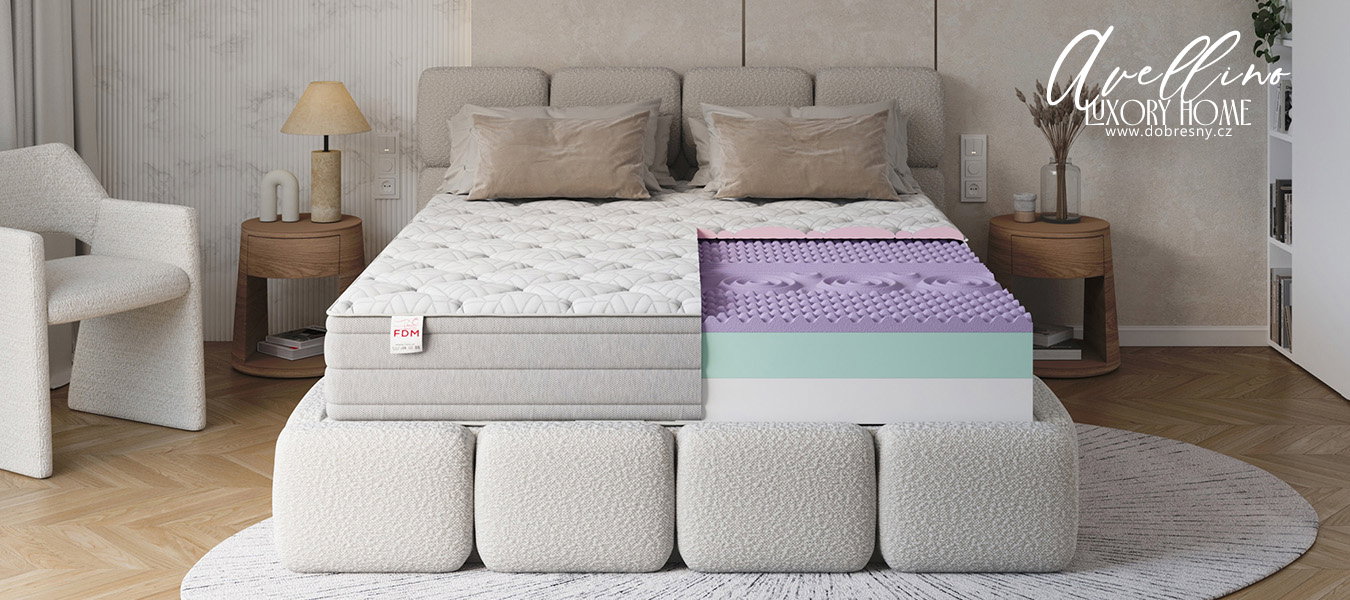 Penový matrac AVELLINO NANO JERSEY BORDER VISCO 90x200 cm 27 cm