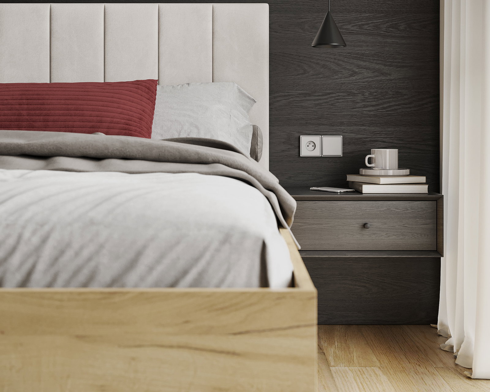 Posteľ SIERRA 120×200 s kovovým zdvíhacím roštom TRINITY Dub Craft - Biela