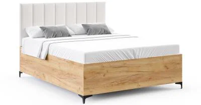 Postel SIERRA 90×200 s kovovým zdvižným roštem PARIS Dub Craft - Bílá