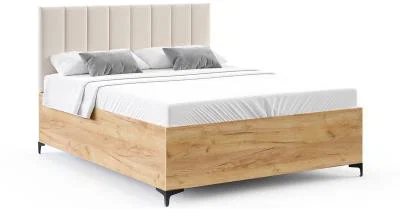 Postel SIERRA 90×200 s kovovým zdvižným roštem PARIS Dub Craft - Krémová
