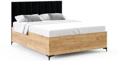 Postel SIERRA 90×200 s kovovým zdvižným roštem PARIS Dub Craft - Černá