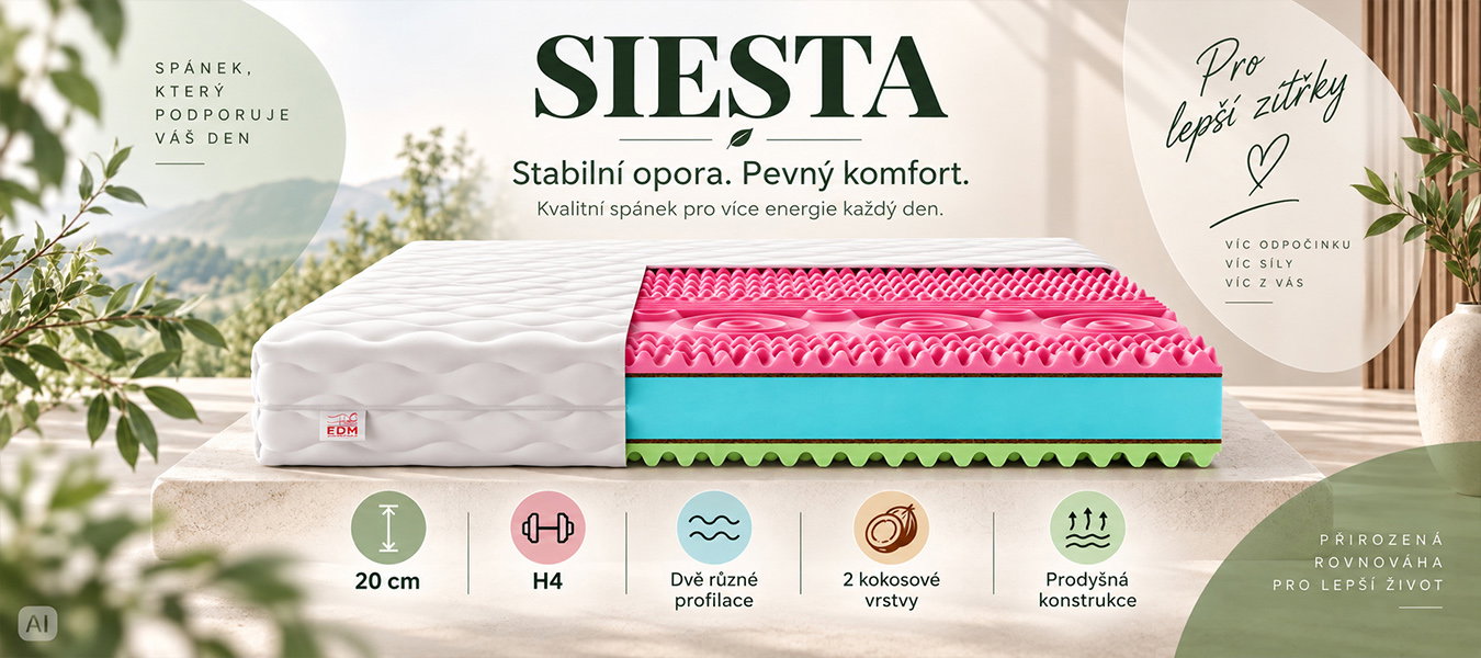 Penový matrac SIESTA JERSEY 200x200x20cm