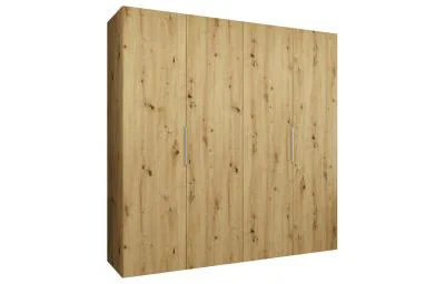Šatní skříň MARBELLA 1 otočné dveře, tyč, police, 200×202×52, DUB Artisan / kašmírové