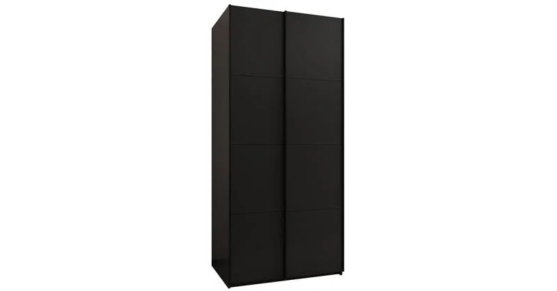 Šatní skříň LUX 1 s posuvnými dveřmi, 100×245,5×64 Černá / černé