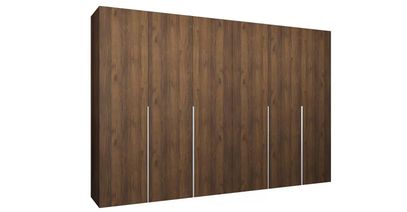 Šatní skříň ALICANTE 1, 300×202×52cm | Ořech / Kašmírové úchyty