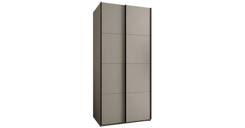 Šatní skříň LUX 1 s posuvnými dveřmi, 110×245,5×64 Kašmír / černé