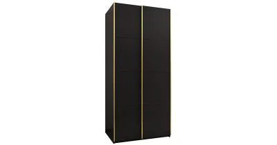 Šatní skříň LUX 1 s posuvnými dveřmi, 120×245,5×64 Černá / zlaté