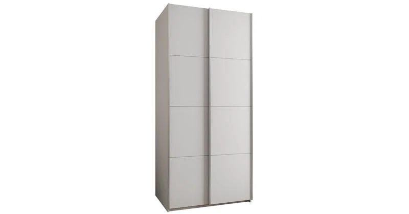 Šatní skříň LUX 1 s posuvnými dveřmi, 120×245,5×64 Bílá / stříbrné