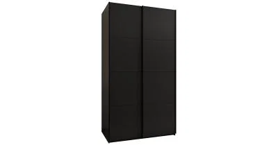 Šatní skříň LUX 1 s posuvnými dveřmi, 130×245,5×64 Černá / černé