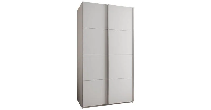 Šatní skříň LUX 1 s posuvnými dveřmi, 130×245,5×64 Bílá / stříbrné