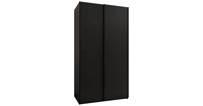 Šatní skříň LUX 1 s posuvnými dveřmi, 140×245,5×64 Černá / černé