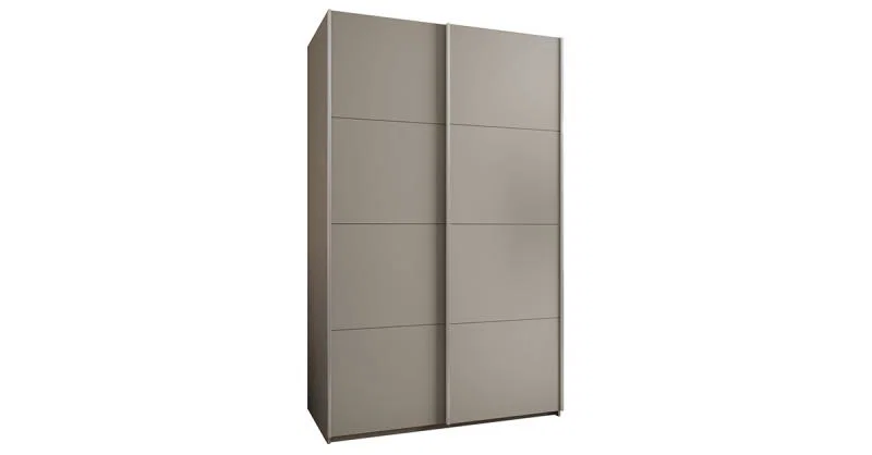 Šatní skříň LUX 1 s posuvnými dveřmi, 150×245,5×64 Kašmír / stříbrné