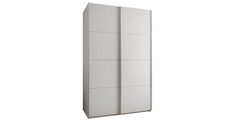 Šatní skříň LUX 1 s posuvnými dveřmi, 150×245,5×64 Bílá / stříbrné