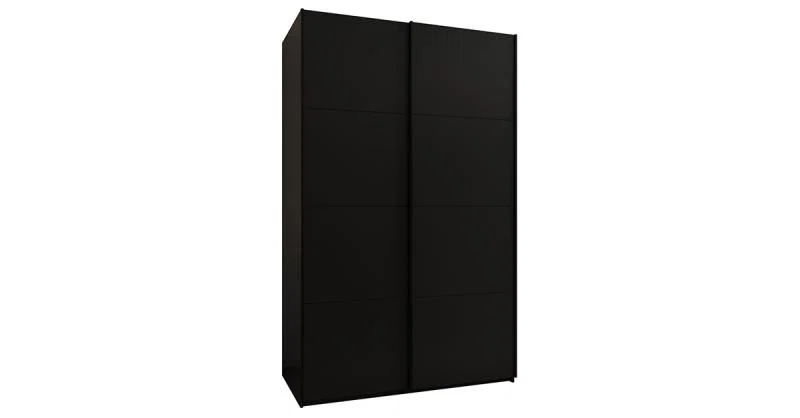 Šatní skříň LUX 1 s posuvnými dveřmi, 150×245,5×64 Černá / černé