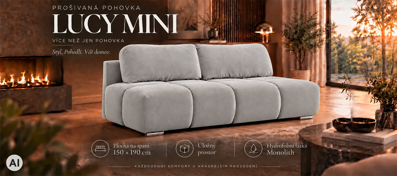 Dvojmiestna rozkladacia pohovka LUCY MINI | 195x104x89cm | MONOLITH SIVÁ