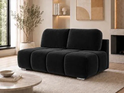 Dvoumístná rozkládací pohovka LUCY MINI | 195x104x89cm | MONOLITH ČERNÁ