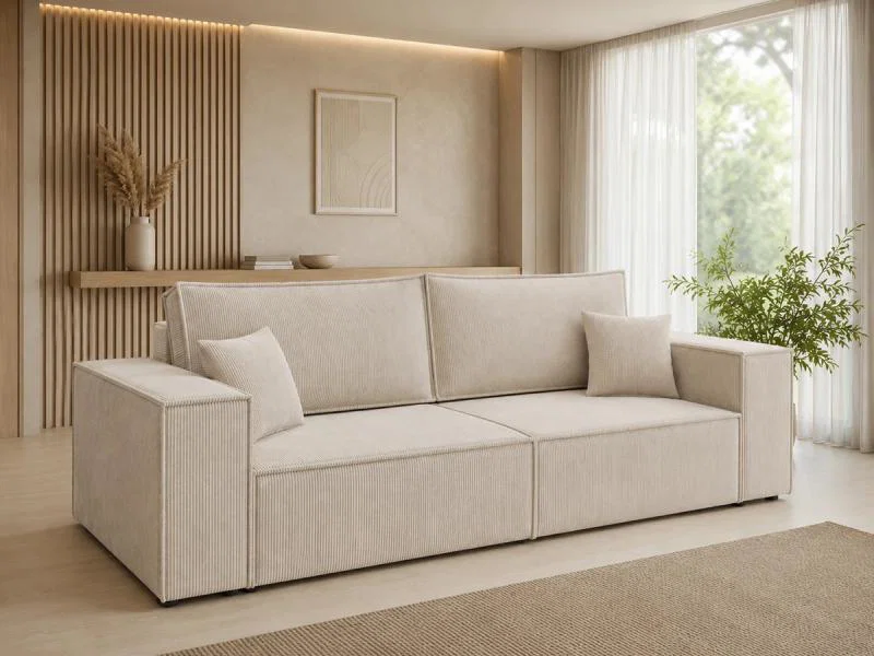 Dvojmiestna rozkladacia pohovka | MAYA | 255x105x70cm | SZTRUKS BÉŽOVÁ