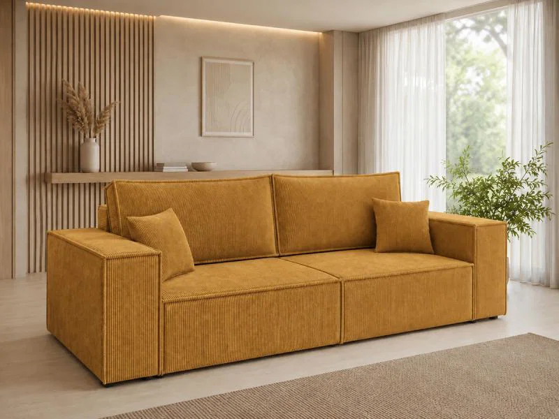 Dvojmiestna rozkladacia pohovka | MAYA | 255x105x70cm | SZTRUKS ŽLTÁ