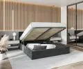 Luxusní manželská postel VEGAS 1 černá 180x200 z eko kůže s dřevěným roštem