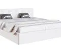 Čalouněná postel CRYSTAL bílá 180x200 s dřevěným roštem