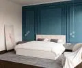 Luxusní manželská postel CRYSTAL bílá 180x200 s dřevěným roštem