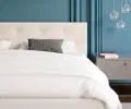 Luxusní manželská postel CRYSTAL bílá 180x200 s dřevěným roštem
