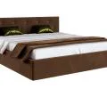 Čalouněná postel CRYSTAL hnědá 180x200 s dřevěným roštem