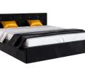 Čalouněná postel CRYSTAL černá 160x200 s dřevěným roštem
