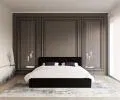 Čalouněná postel CRYSTAL černá 180x200 s dřevěným roštem