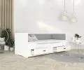 Dětská rozkládací postel HERMES 80x200 cm bílá/šedá s matrací a přistýlkou