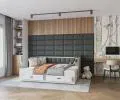 Dětská rozkládací postel HERMES 80x200 cm bílá/šedá s matrací a přistýlkou