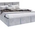 Čalouněná postel AMBER 140x200 Šedá Trinity s úložným prostorem dřevěný rošt
