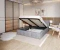 Čalouněná postel AMBER 180x200 Šedá Trinity s úložným prostorem dřevěný rošt
