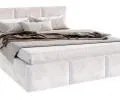 Čalouněná postel AMBER 160x200 Bílá Trinity s úložným prostorem dřevěný rošt