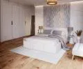 Čalouněná postel AMBER 180x200 Bílá Trinity s úložným prostorem dřevěný rošt