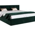 Čalouněná postel CRYSTAL tmavě zelená 140x200 s dřevěným roštem