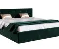 Čalouněná postel CRYSTAL tmavě zelená 180x200 s dřevěným roštem