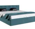 Čalouněná postel CRYSTAL tyrkysová 160x200 s dřevěným roštem