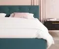 Luxusní manželská postel CRYSTAL tyrkysová 180x200 s dřevěným roštem