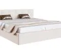 Čalouněná postel CRYSTAL krémová 180x200 s dřevěným roštem