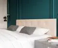 Čalouněná postel CRYSTAL krémová 180x200 s dřevěným roštem
