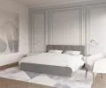 Luxusní manželská postel CRYSTAL šedá 90x200 s kovovým roštem