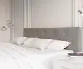 Luxusní manželská postel CRYSTAL šedá 90x200 s kovovým roštem