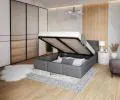 Čalouněná postel AMBER 90x200 Grafit Trinity s úložným prostorem kovový rošt