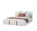 Čalouněná postel PLATINUM bílá šedá 160x200 Trinity s dřevěným roštem